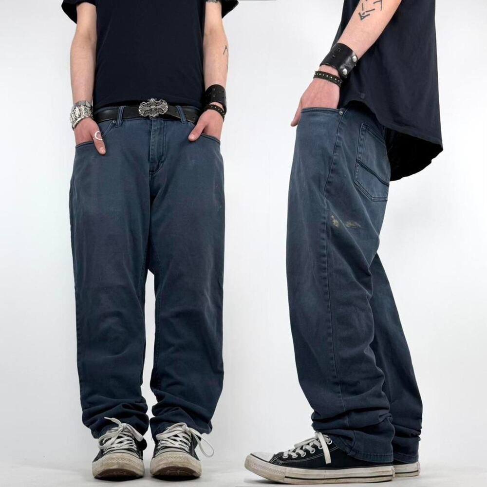 Vintage y2k baggy wide leg skater grunge faded blue archive pants